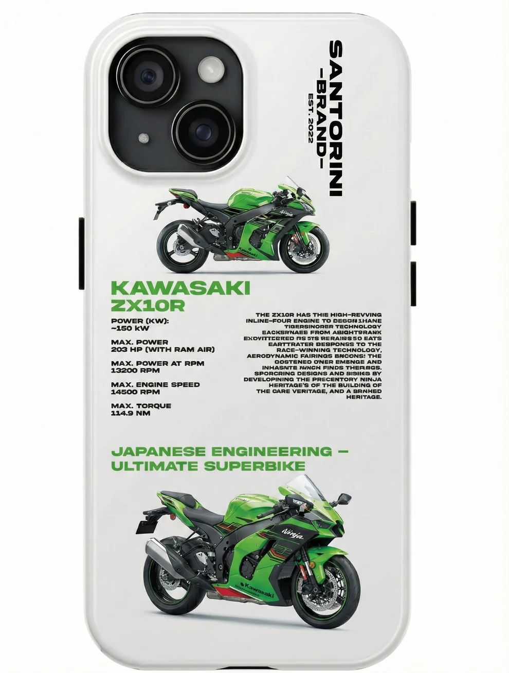 KAWASAKI 'ZX-10R' BEYAZ KILIF